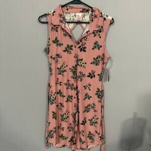 NWT No Boundaries Lace Back Shirt Dress Juniors Size Medium / 7 - 9 Sleeveless